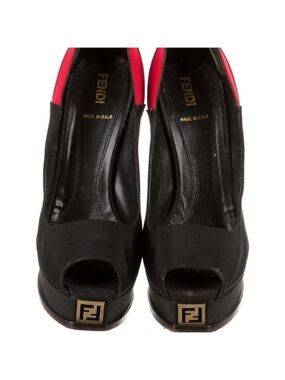 FENDI Tricolor Colorblock Canvas Pumps